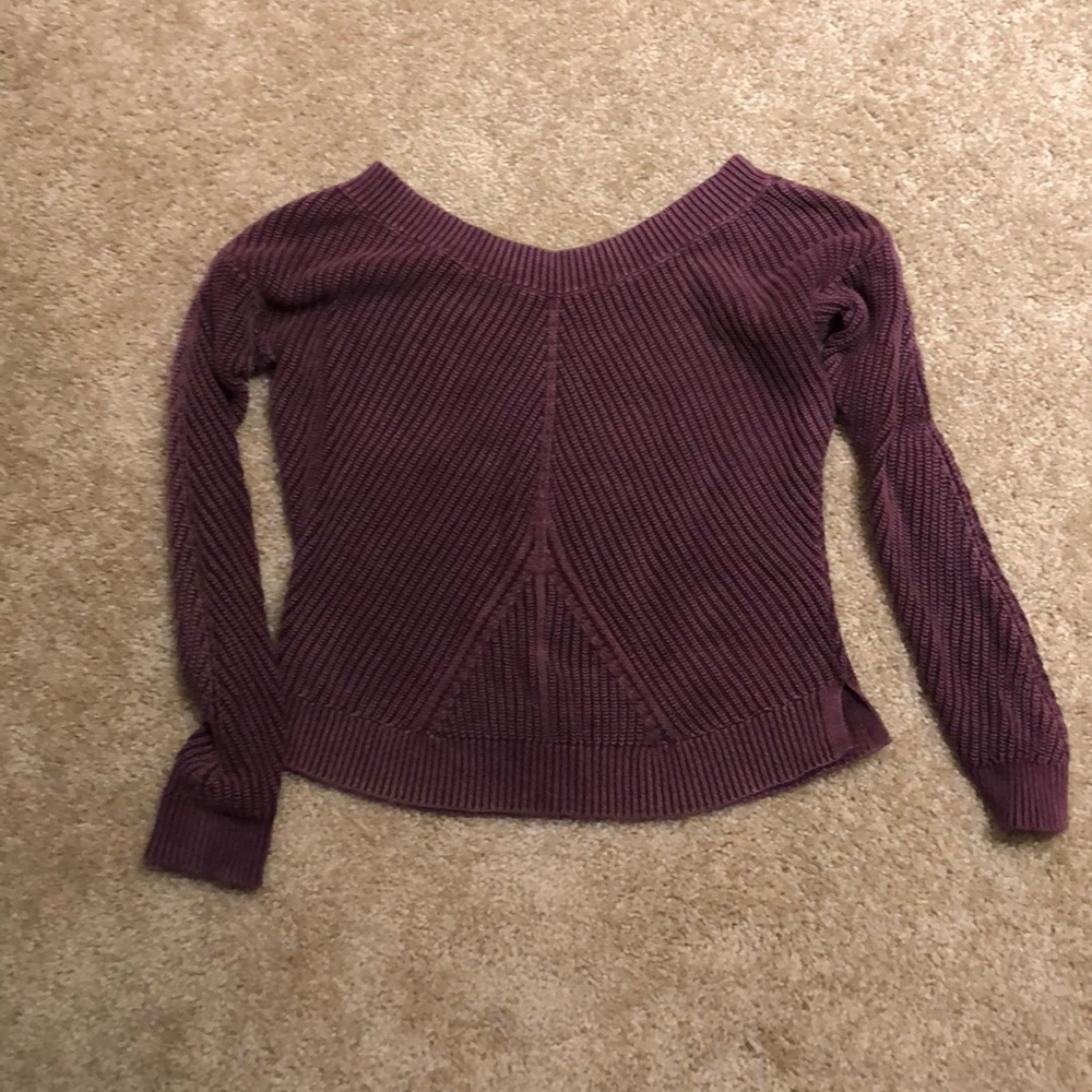 Aerie Ribbed Off The Shoulder Sweater